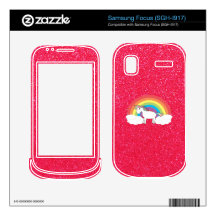 Rainbow unicorn pink glitter samsung focus skin