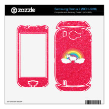 Rainbow unicorn pink glitter samsung omnia II skin
