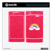 Rainbow unicorn pink glitter samsung captivate skin