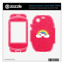 Rainbow unicorn pink glitter samsung gravity touch skin