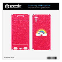 Rainbow unicorn pink glitter samsung STAR S5230C skins