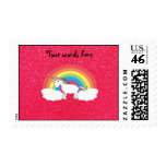 Rainbow unicorn pink glitter stamp