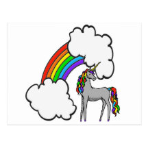 Rainbow Unicorn Post Card