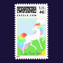 Rainbow Unicorn Postage stamps