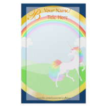 Rainbow Unicorn Stationery by Customizables Rainbow Unicorn Stationery