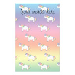 Rainbow unicorn stationery