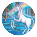 Rainbow Unicorn Round Stickers