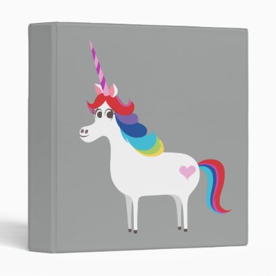 Rainbow Unicorn Vinyl Binders
