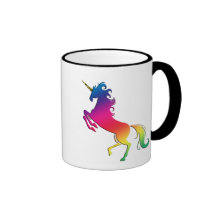 Rainbow Unicorn with Gold Horn Coffee Mugs