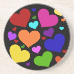 Rainbow Valentine Hearts Drink Coaster