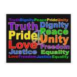 Rainbow Values postcard