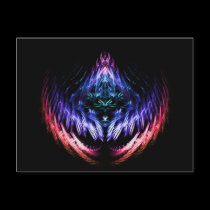Rainbow Vibrations Fractal Postcard postcards