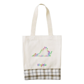 Rainbow Virginia map Zazzle HEART Tote Bag