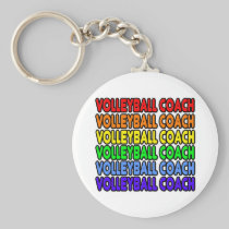Rainbow Volleyball Coach Keychain