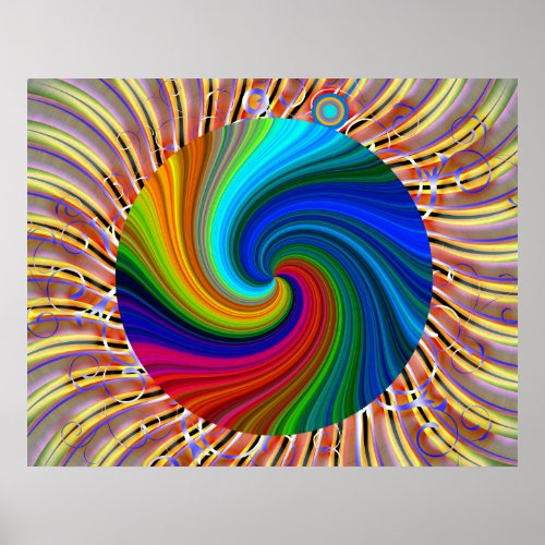 Rainbow Voyage Abstract Poster print