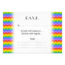 Rainbow Wave Stripes. Personalized Invite