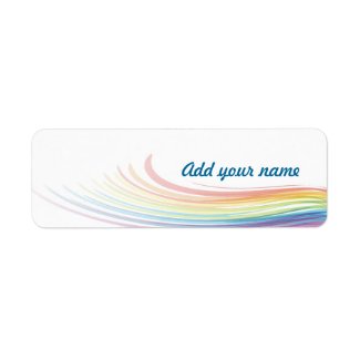 Rainbow Wave with Name in Blue label