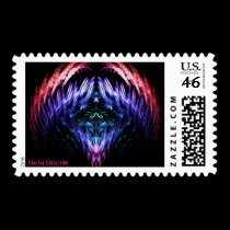 Rainbow Waves Fractal Postage Stamp stamps