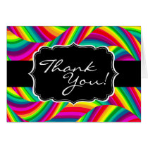 Rainbow Waves Thank You Card A2