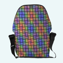Rainbow-Weave Plaid Design by ilovecuttables messenger bags