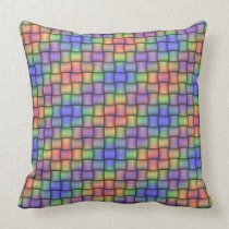 Rainbow-Weave, Plaid Designed Pillow - Black pillows
