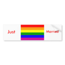 Rainbow Wedding bumper stickers