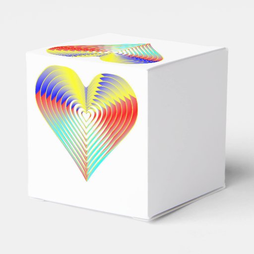 Rainbow Wedding Favor Heart Box Favor Box