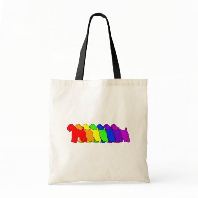 Rainbow Wheaten Canvas Bags by dogwiregifts