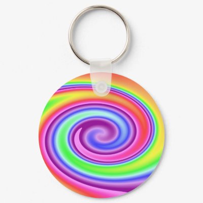 Rainbow Whirl Keychains by dndartstudio