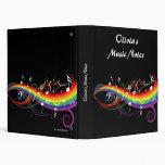 Rainbow White Music Notes Binder
