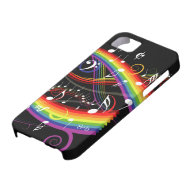Rainbow White Music Notes iphone 5 case