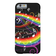 Rainbow White Music Notes iPhone 6 case