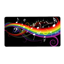 Rainbow White Music Notes Labels