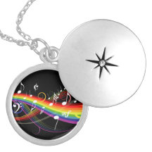 Rainbow White Music Notes Necklace
