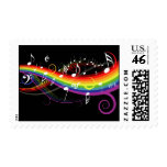 Rainbow White Music Notes Postage
