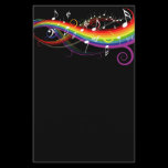 Rainbow White Music Notes Stationery