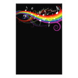 Rainbow White Music Notes Stationery