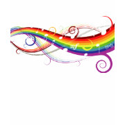 Rainbow White Music Notes T-Shirt shirt