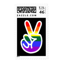 rainbow_white postage stamp