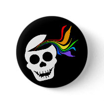 Rainbow White Skull Buttons