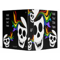 Rainbow White Skull Customizable Art Binder