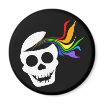Rainbow White Skull Magnets