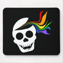 Rainbow White Skull Mousepad