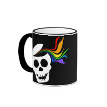 Rainbow White Skull Mugs