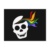 Rainbow White Skull Postcard