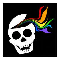 Rainbow White Skull Poster