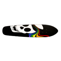 Rainbow White Skull Skateboard