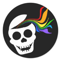 Rainbow White Skull Stickers