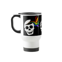 Rainbow White Skull Travel Mugs