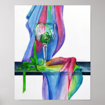 Rainbow Wine Glass Art Print